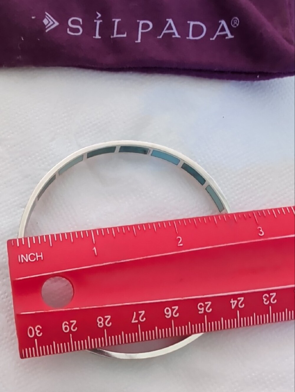 Silpada Turquoise Inlay Silver Bangle - Picture 2 of 3